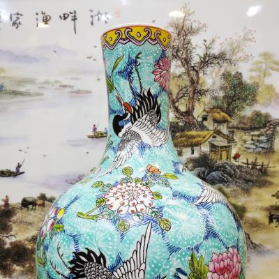 Bình vẽ tay Hoa Hạc